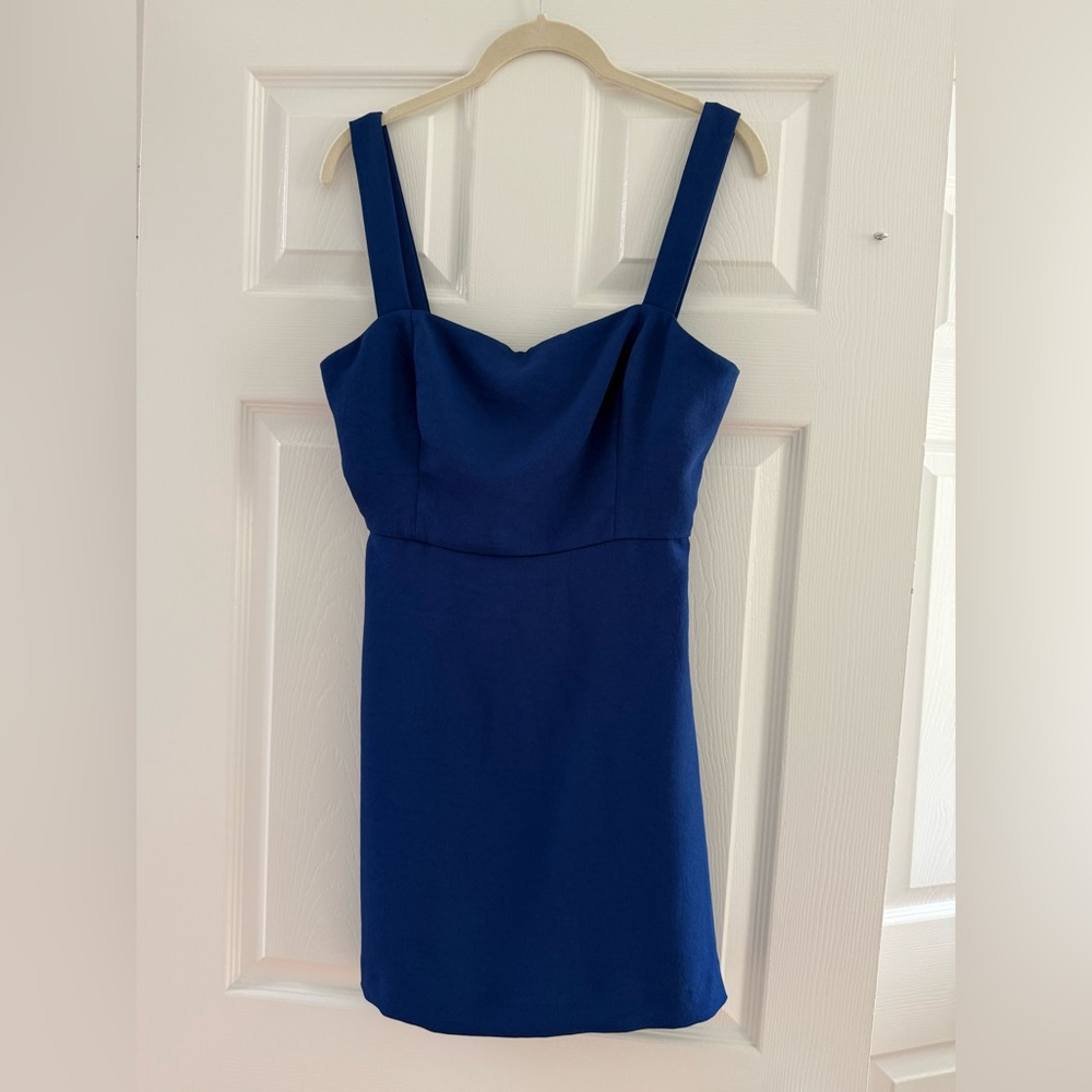 Wilfred Aperature Tie-back Dress Blue A-line Mini Dress Square Neck